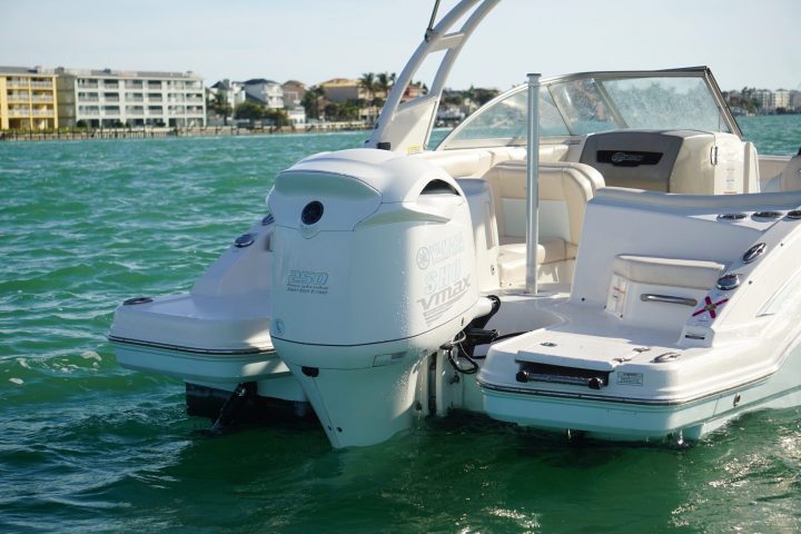 a small boat in a body of water