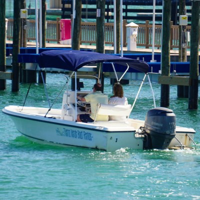 a small boat in a body of water
