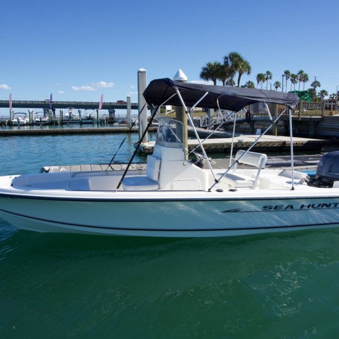 18 foot center console boat called the Sea Hunt